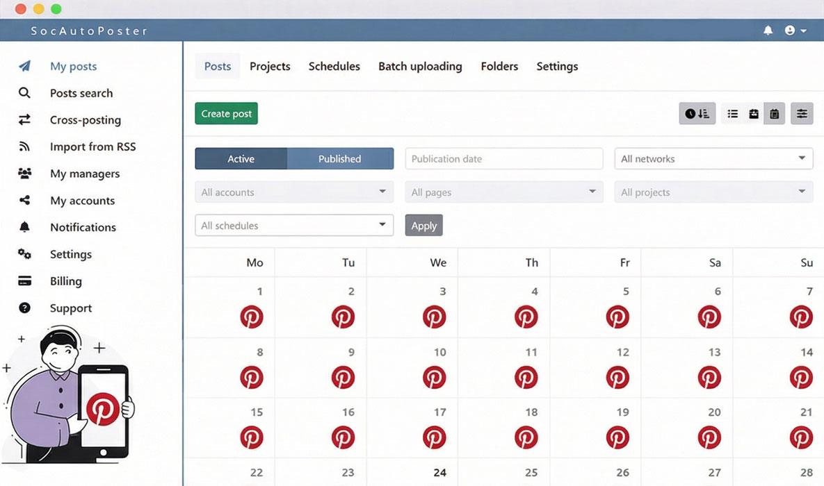 Planificador de Pinterest