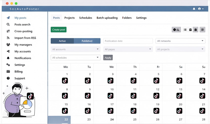 TikTok Planer Dashboard